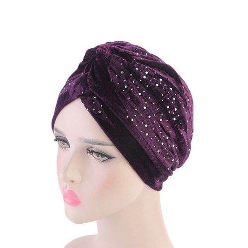 Foulard De Tête En Velours Pour Femmes, Turban Extensible, Musulman, Hijab, Noué, Indien