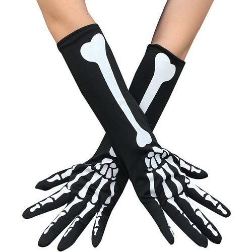 Gants De Squelette Blancs Pour Hommes Et Femmes, Accessoires De Costume De Cosplay D'halloween, Mitaines En Os Fantôme