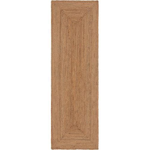 Tapis Poil Ras De Jute Jutta Marron Clair 80x250 Cm - Tapis Poil Court Design Moderne Pour Salon