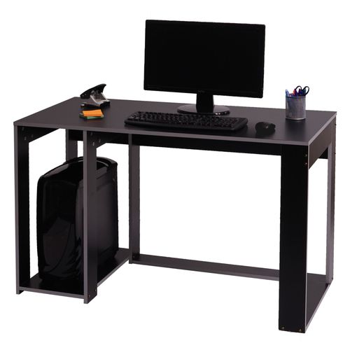 Bureau Hwc-J26, Bureau Informatique Table De Bureau, 120x60x76cm   Noir-Gris