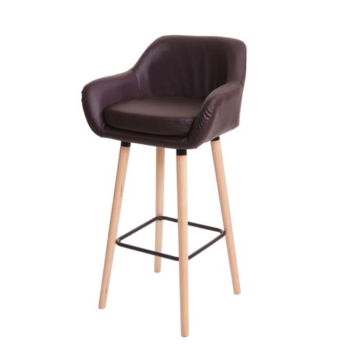 Tabouret De Bar Malmö T381, Chaise De Bar Tabouret De Comptoir   Simili Cuir, Marron