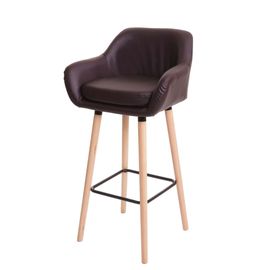 Tabouret De Bar Malmö T381, Chaise De Bar Tabouret De Comptoir   Simili Cuir, Marron
