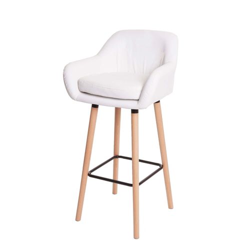 Tabouret De Bar Malmö T381, Chaise De Bar Tabouret De Comptoir   Simili Cuir, Blanc