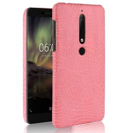 Classique Élégant Étui Pour Nokia 6.1 Mode Classique D'alligator Compatibilité Housse De Protection Anti Éraflure - Couleur Rose