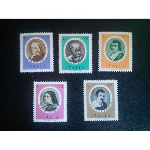 Timbre Italie Yt 1281 A 1285 Séries: Artistes Italiens (4e Série) Peintres 1976 ( 81005 )