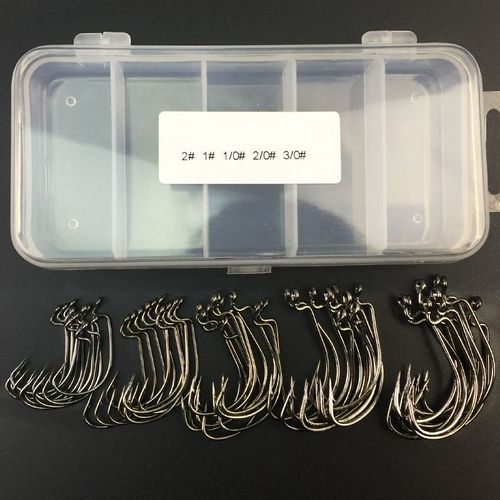 Hameçons De Pêche En Acier À Haute Teneur En Carbone, 51 Pièces, Ver Senko, Appât Jig, Hameçons Avec Boîte En Plastique