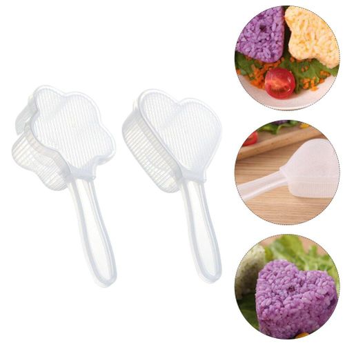 1 Ensemble 2pcs Coeur En Forme De Fleur De Prunier Sushi Moules Bébé Nourriture Outils (Transparent)