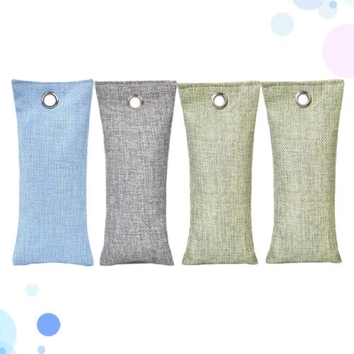 Sac De Charbon De Bambou, 4 Pièces, Désodorisant Au Charbon Actif, Déshumidificateur, Odeur, Purificateur D'air, Sécheur Pour Chaussures, Maison, Voiture, Couleur Aléatoire 50