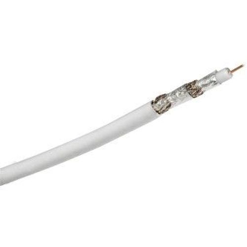 Hama "Coaxial" - Câble d'antenne - 1 mm² - fil dénudé - 1 m - coaxial blindé à quartes - 120 dB - blanc