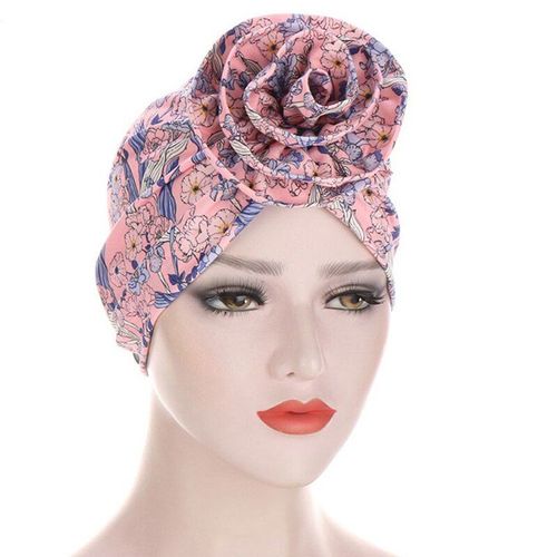 Foulard Imprimé En Chaîne Ethnique, Grande Fleur, Bonnet, Turban Pour Femmes, Musulman, Indien, Couvre Chef Islamique
