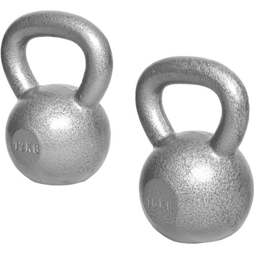 Gorilla Sports - Poids Kettlebells De 2 Kg À 32 Kg + Lots De 2, 3 Ou 8 Kettlebells - Gris - Noir Ou Or - Couleur : Gris - Poids : Lot De 2 (12kg Et 16kg)