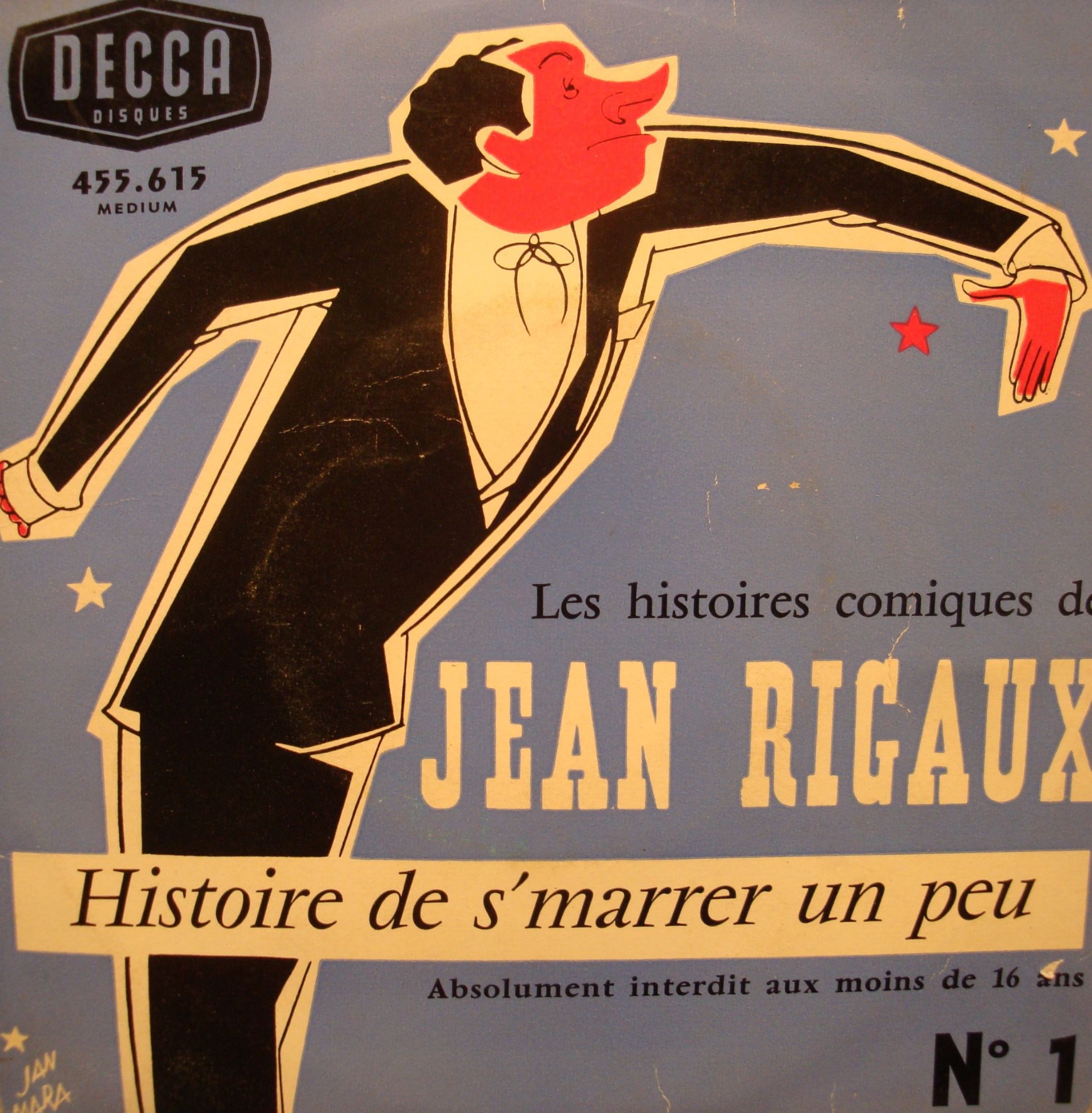 Jean Rigaux Histoire De S'marrer Un Peu N°1 Ep 7"" Decca Vg++