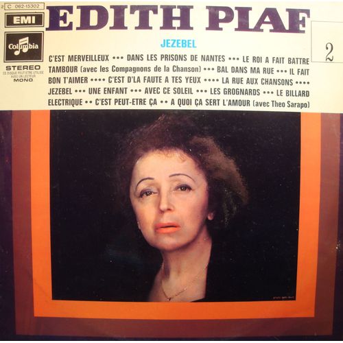 Edith Piaf 2 Jezebel Lp Columbia - C'est Merveilleux/Le Billard Electrique