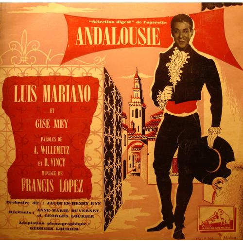 Luis Mariano/Gise Mey Andalousie Francis Lopez Lp Voix De Son Maitre Vg++