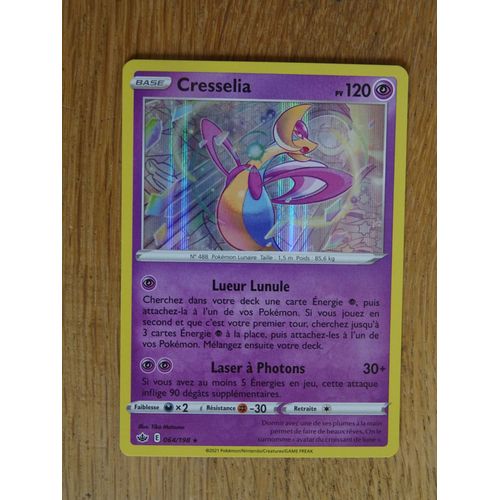 Carte Pokémon Cresselia Holo 120 Pv 064/198 Règne De Glace Eb06