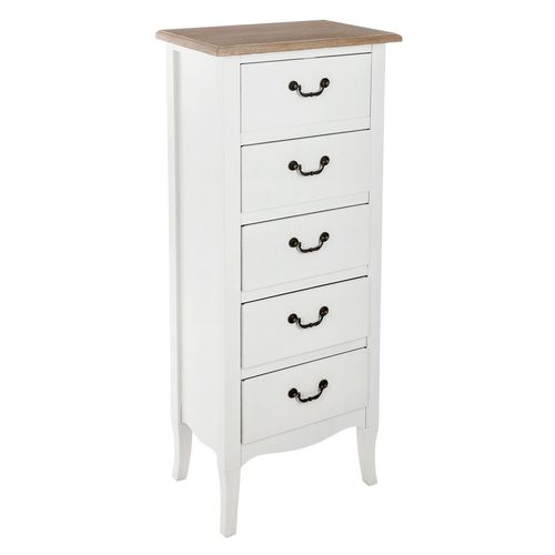 Chiffonnier En Bois Chrysa - L. 45 X H. 113 Cm - Blanc