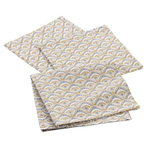 Lot De 3 Serviettes De Table "Méridienne" 40x40cm Gris