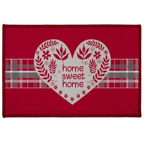 Paris Prix - Tapis D'entrée "Sweet Heart" 40x60cm Rouge