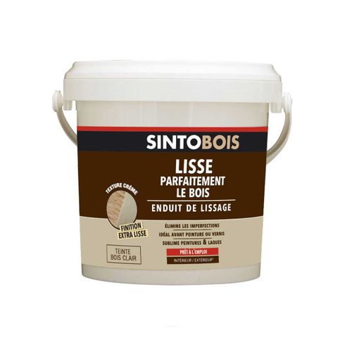 Enduit de lissage parfait SINTO BOIS clair 1kg