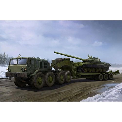 Maquette Véhicule Militaire : Maz-537g Avec Semi-Remorque Chmzap-9990-Trumpeter