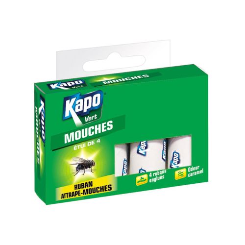 Boîte de 4 rubans attrape-mouches Kapo vert