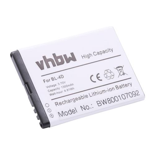 Vhbw Batterie Compatible Avec Nokia 808 Pureview, E5, E5-00, E7, E7-00, E7-00 16gb, N8, N97 Mini Smartphone (1300mah, 3,7v, Li-Ion)