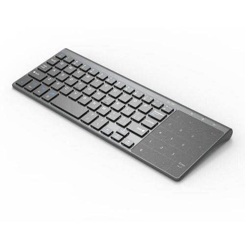 grey Mini clavier sans fil 2.4 ghz avec pavé tactile et pavé