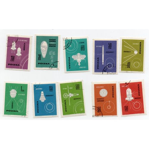 Pologne- Série De 10 Timbres Oblitérés - Espace