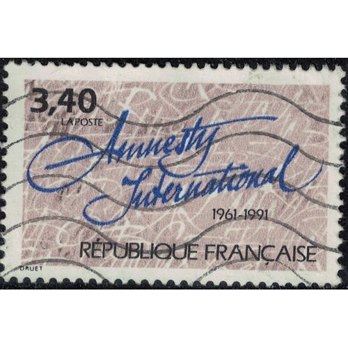 France 1991 Oblitéré Used 30ème Anniversaire D'amnesty International Y&t 2728 Su