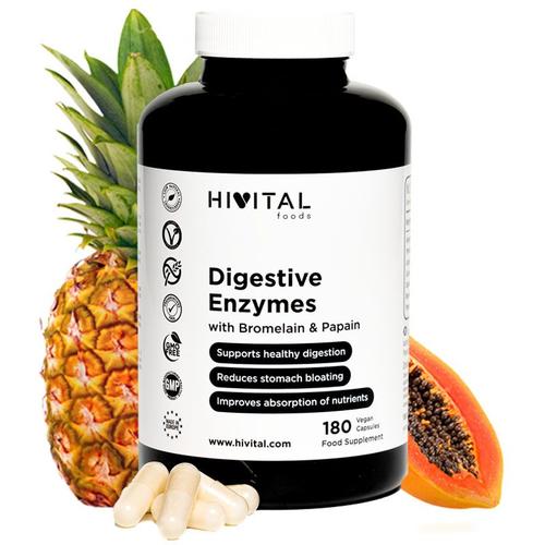 Enzymes Digestives | 180 Gélules Végétaliennes 