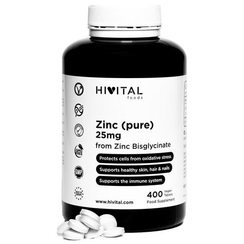 Zinc Pur 25 Mg | 400 Comprimés Végétaliens 
