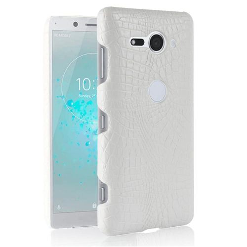 Classique Élégant Étui Pour Sony Xperia Xz2 Premium Compatibilité Anti Éraflure Housse De Protection Mode Classique D'alligator - Blanc