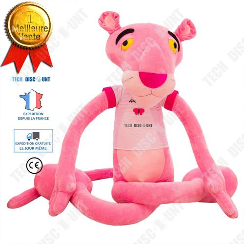 Peluche Panthère Rose Poupée Cadeau Fille Enfant Décoration Doudou Chambre Jouet Couleur Queue Long Mignon Maison Coton Solide