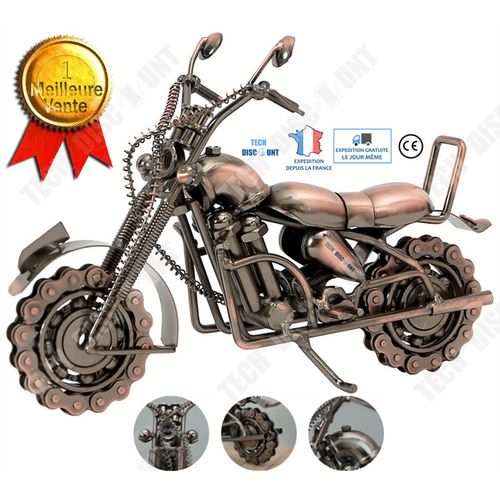 Moto Miniature En Fer Forgé Décorations Véhicule Maison Intérieure Bureau Restaurant Rétro Véhicule Jouet Classique Créatif Ancien