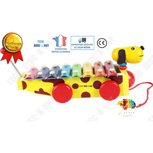 Jouet En Bois Petit Piano Sons Tap Enfant Instrument Musique Éducative Ludique Apprentissage Couleurs Jouer Chien Marteau Cadeau