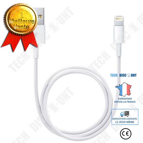 Câble USB Blanc Compatibilité iPhone iPad Téléphone Portable Tablette et Autres Transfert Rapide Données Rechargement Port USB