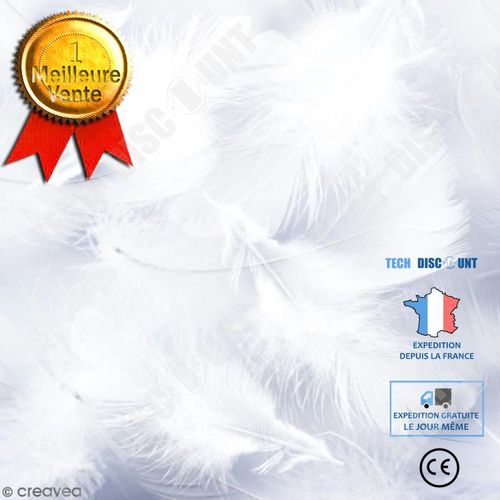 Lot De 100 Pièces De Plumes De Marabout - Blanches / Longueur Environ 12 Cm / Décoration Chic Et Classe / Plume D'oie