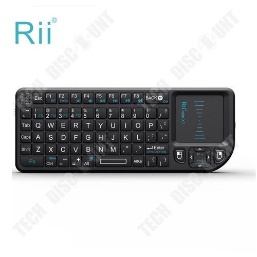 TD® Mini Clavier sans fil (QWERTY) 2,4 GHz avec Touchpad pour PC, PAD, XBox 360, PS3, TV box Google Android, HTPC, IPTV NOIR