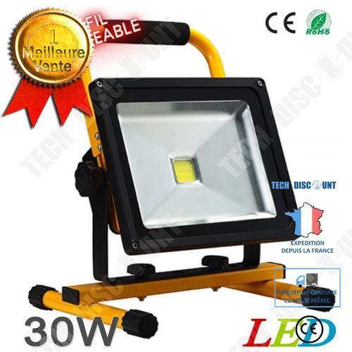 Projecteur Extérieur Portable Économie D'énergie Lumière Blanc Froid Sans Fil Rotatif Étanche À L'eau Éclairage Extérieur Jardin