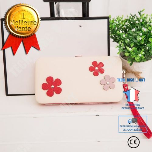 Portefeuille long en cuir pour femmes multifonctionnel plusieurs compartiments billets cartes photos poches conception cuir