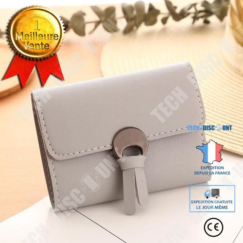 Portefeuille long en cuir pour femmes multifonctionnel plusieurs compartiments beige billets cartes photos poches conception cuir