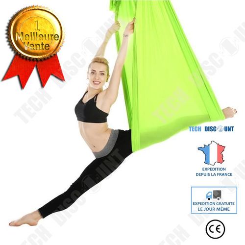 Hamac De Yoga Accessoire D'entraînement De Fitness De Swing De Hamac De Yoga Aérien Élastique Durable De 2,8 M, Vert