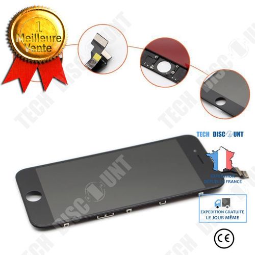 Ecran Iphone 6s Noir + Verre Trempé - Accessoire De Protection Pour Iphone Apple Téléphonie Réparation Écran Téléphone