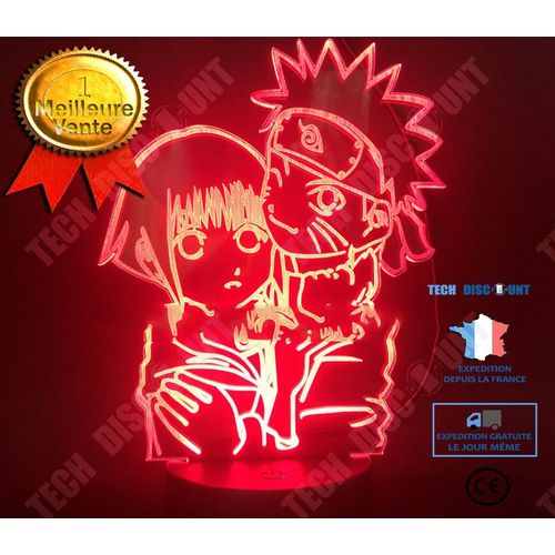 Filles 3d Lampe Uzumaki Naruto Et Hinata Hyuga Couleur Changeante Veilleuse Pour La Maison Étude Chambre Décor Usb