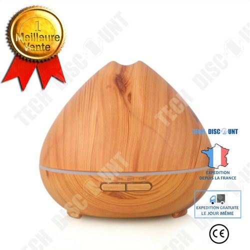 Diffuseur D'arômes Silencieux Grain De Bois Diffuseur D'arômes Humidificateur 400ml Diffuseur À Ultrasons Diffuseur D'arômes Grain