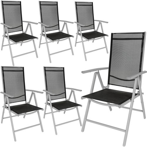 Lot De 6 Chaises De Jardin Pliantes - Noir/Gris