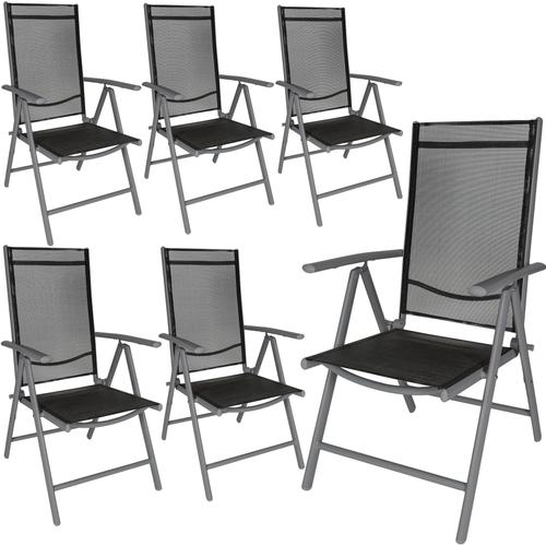 Lot De 6 Chaises De Jardin Pliantes - Noir/Anthracite