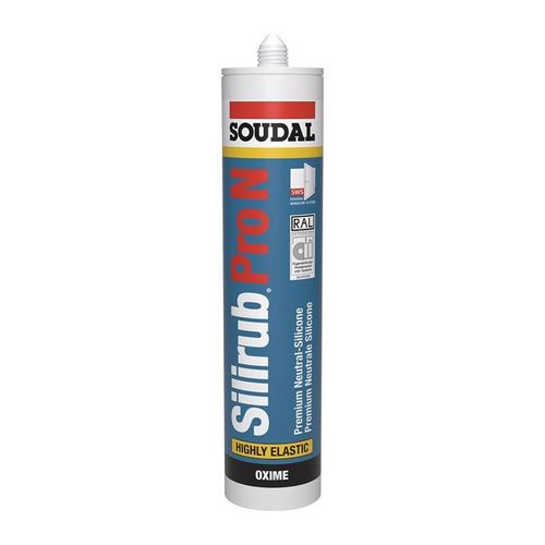 Enduit d'étanchéité en silicone Silirub Pro N noir 300 ml cartouche SOUDAL (Par 15)