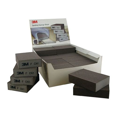 Éponge abrasive HI-FL L100xl68 mm moyen doux/revêtu des quatre côtés 3M (Par 24)