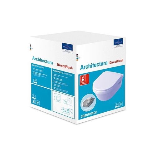 Combi-Pack ARCHITECTURA avec WC ? paroi profonde DirectFlush et WC-Si blanc VILLEROY & BOCH